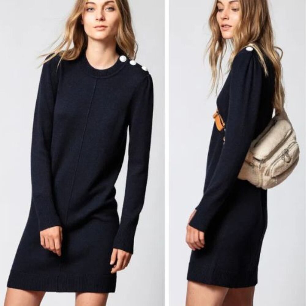 Zadig & Voltaire Navy Blue Melite Mini Dress Size XS 23562